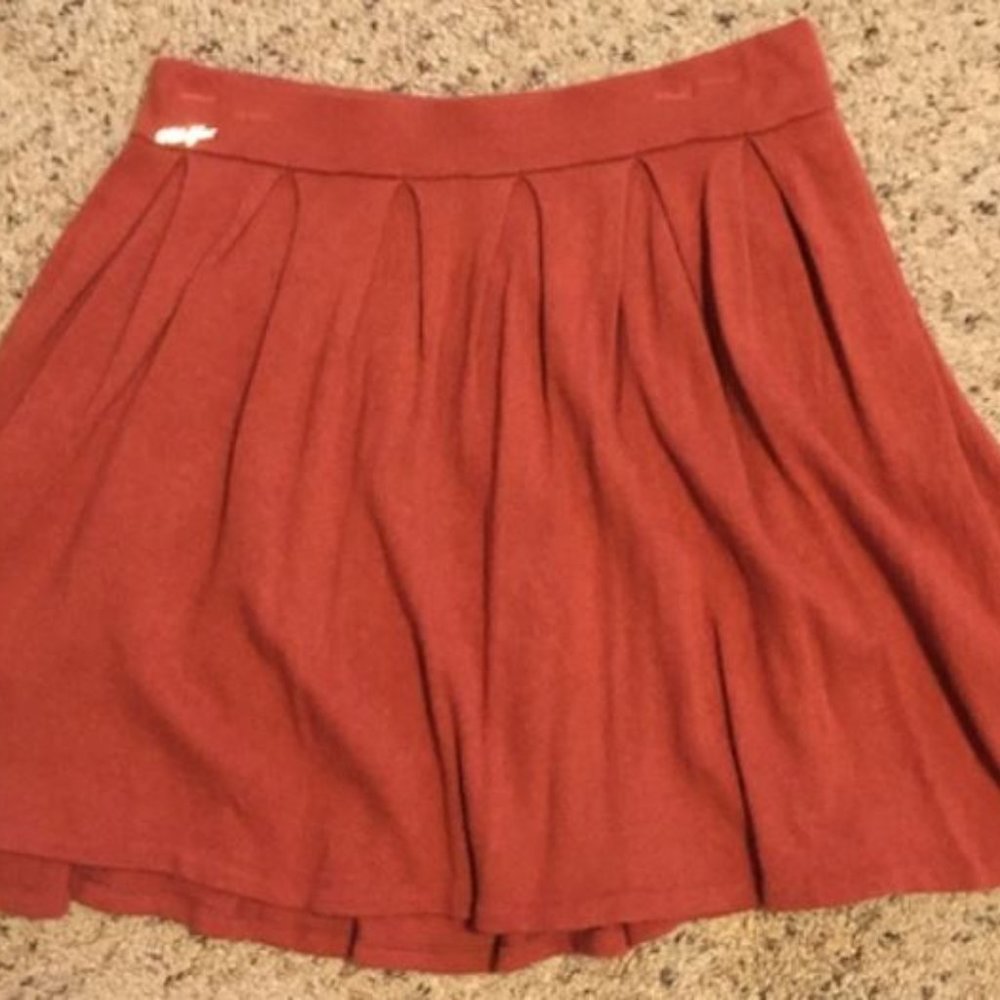 Wildfox rust orange pleated soft knit skirt